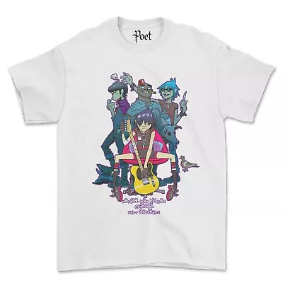 Buy Gorillaz T-Shirt Band Damon Albarn 2-D Graphic Streetwear T-Shirt Rock Indie Tee • 20£