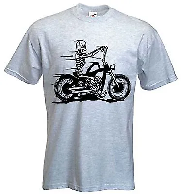 Buy SKELETON RIDER T-SHIRT - Biker Chopper Motorcycle - Choice Of Colour - S To XXXL • 12.95£