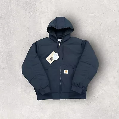 Buy Carhartt WIP Embroidered Navy Active Cold Puffer Jacket Medium • 109.99£