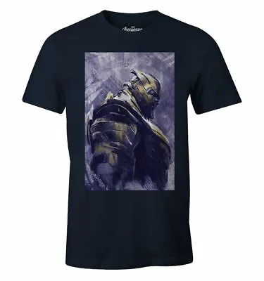 Buy Official Marvel Comics - Avengers: Endgame Thanos Print Navy Blue T-shirt • 16.99£
