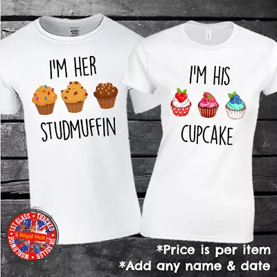 Buy Cupcake Studmuffin Matching T-shirts Mens Ladies Birthday Wedding Honeymoon Gift • 9.99£