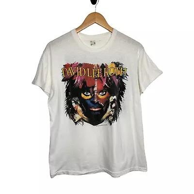 Buy Vtg David Lee Roth World Tour 1986 T Shirt Size XL White Graphic Single Stitch • 95.02£