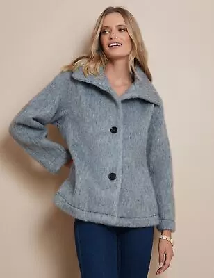 Buy W LANE - Womens Long Jacket - Grey Winter Coat - Button Up - Casual - Work Wear • 18.85£