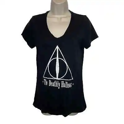 Buy Harry Potter The Deathly Hallows Tshirt V-neck Women’s Medium • 13.50£