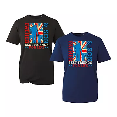 Buy Father And Son Best Friends For Life Fathers Day T-shirt UK Flag Dad Gift Unisex • 14.99£