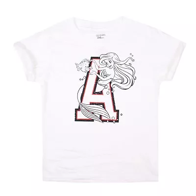 Buy Disney Girls T-shirt The Little Mermaid Ariel Letter Kids Official • 5.99£