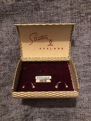 Buy Vintage Stratton England Expanda 19/6 Cufflinks Hard Cased Jewellery Storage Box • 9.79£