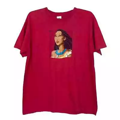 Buy Vintage 90s Disney Pocahontas Single Stitch Red Short Sleeve Graphic T Shirt XL • 61.52£