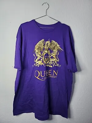Buy Queen + Adam Lambert Official 'Rhapsody Tour 2022' Purple T-Shirt - Size 2XL  • 19.99£