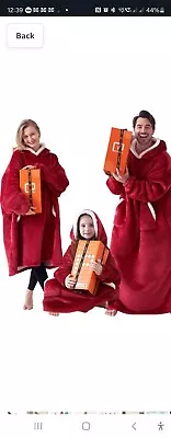 Buy Eheyciga Oversized Fleece Blanket Hoodie, Red. Extended Oversize. • 9.99£