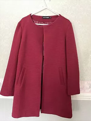 Buy Body Flirt Ladies Burgundy Long Jacket Size 12 • 7.50£