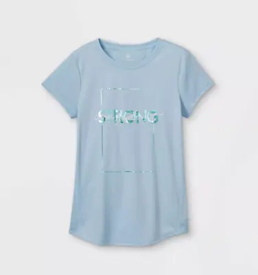 Buy Girls All In Motion Confident Strong Graphic T-Shirt X-SMALL Blue • 3.94£