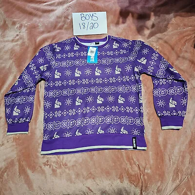 Buy New Boys Size 18/20 Fortnite Loot Llama Christmas Holiday Sweatshirt NWT 2XL XXL • 19.69£