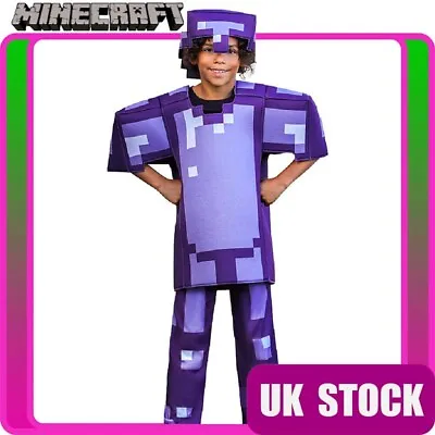 Buy Kid Minecraft Amethyst Suit Costume Fancy Dress Easter Celebration Party Costume • 15.69£