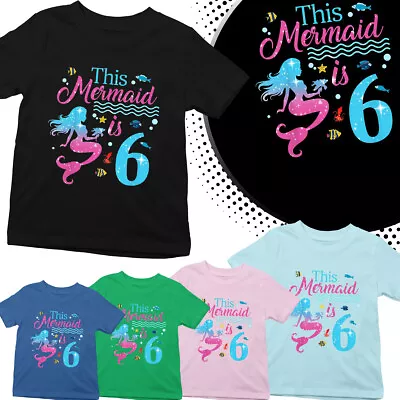 Buy This Mermaid Is Personalised Childrens Birthday Party Boys Girls Kids T Shirt#AS • 6.99£