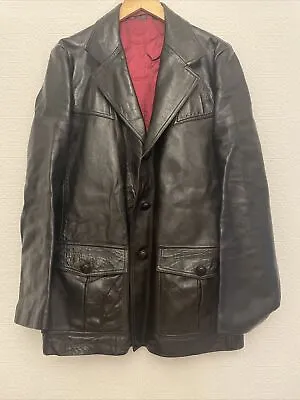 Buy Vintage Martille Indie/mod Authenic Black Leather Retro Look Jacket Blazer 42 • 35£