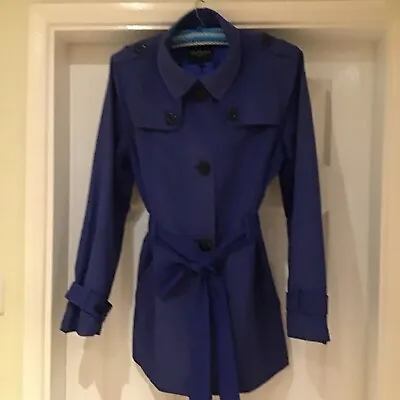 Buy Hobbs Trench Style Royal Blue Jacket Size 14 • 7.99£