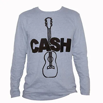 Buy Johnny Cash Country Blues Rockabilly T-shirt Grey Long Sleeve Unisex • 17£