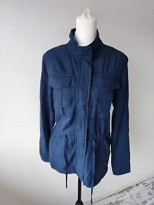 Buy M&S Jacket Size 8 Womens Blue Navy Denim Look Utility Oversized Thin Casual  • 7.99£