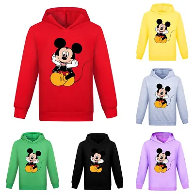 Buy Kids Boys Girls Micky Mouse Hoodies Sweatshirt Casual Hooded Jumper Pullover UK • 8.99£