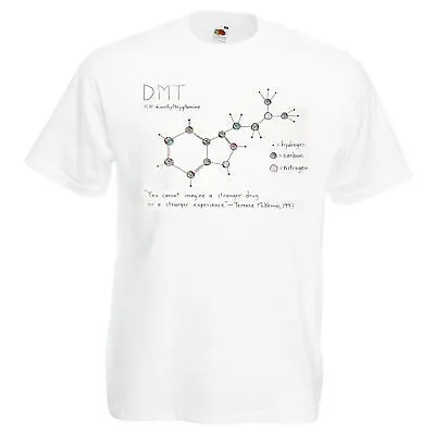 Buy Mens White Dimethyltryptamine DMT Spiritual God Molecule Festival T-Shirt • 11.01£
