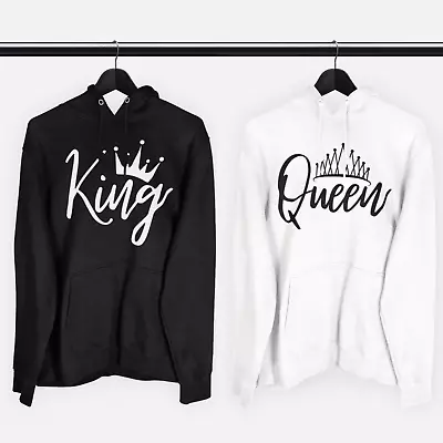 Buy King Queen Couples Hoodie Set Valentines Anniversary Couple His Hers Joint Gift • 39.99£