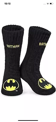 Buy DC Comics Mens Slipper Socks, Batman Mens Fluffy Socks, Gifts For Men • 13.99£