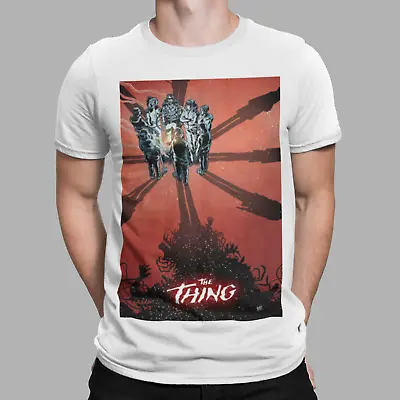Buy The Thing T-Shirt 1980s Retro Movie Poster Aliens Antarctic Horror Halloween Red • 6.99£