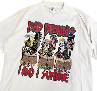 Buy Rare 90s BAD BRAINS T-Shirt XL FIFTH COLUMN Circle Jerks Minor Threat Fugazi • 307.48£