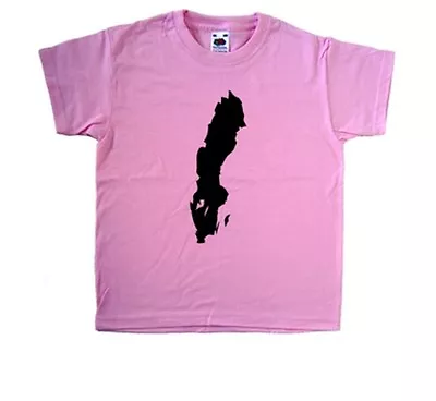 Buy Sweden Outline Pink Kids T-Shirt • 6.99£