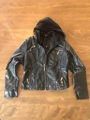 Buy Jou Jou Faux Leather Jacket Youth Size 10/12 • 14.20£
