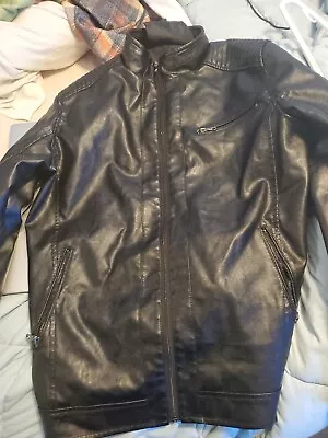 Buy Large Faux Leather Jacket Men • 63£