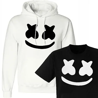 Buy Novelty Marshmello Hoodie DJ Music Skin Gaming Kids Dance Mask Tshirt Gift • 14.50£