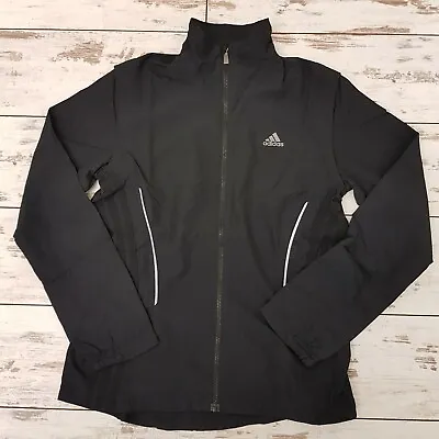 Buy Adidas Ladies Zipped Long Sleeve In Black Woman Jacket Windbreaker • 10.49£