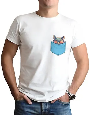 Buy Pocket Cat Funny T-Shirt Animal Lover Gift Idea Pet Joke Graphic Print • 6.99£