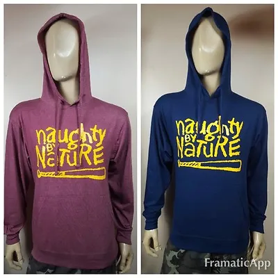 Buy Naughty By Nature Jersey Hoodie Pullover Navy Or Burg Run Dmc Nwa 2pac T-shirt   • 30.70£