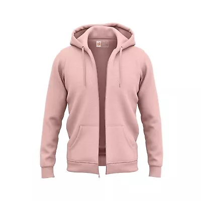 Buy Mens Plain Full Zip Up Hoodie Adult Sweatshirt Hooded Fleece Zipper Hoody Top UK • 12.99£