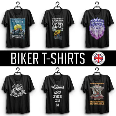 Buy BIKER T-SHIRT Motorbike Motorcycle Cafe Racer Chopper Bike Mens Funny Tee Tshirt • 9.95£