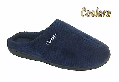 Buy New Coolers Mens Slippers Navy Warm Comfort Slip On Winter Mules UK Sizes 7-12 • 8.98£