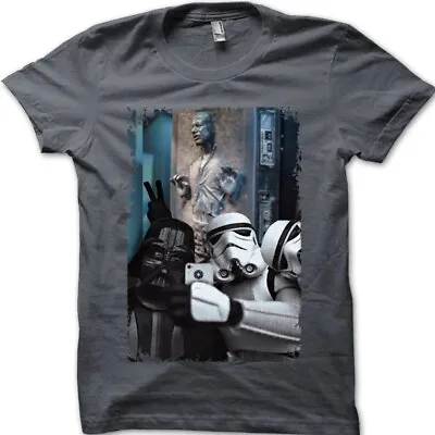 Buy StormTrooper Darth Vader Selfie HAN SOLO Frozen In Carbonite Cotton T-shirt 9773 • 13.95£