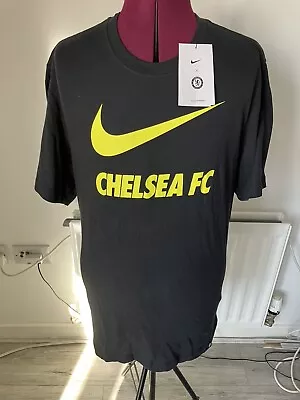 Buy Chelsea Football Club Nike T-shirt Short Sleeve Black Mens Size Medium BNWT • 12.99£