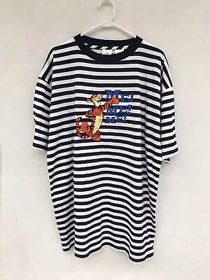 Buy ✨Mens Disney Store 100% Cotton Tigger Embroidered T-Shirt Striped Tee Size L • 21.71£