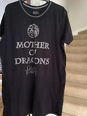 Buy Game Of Thrones Mother Of Dragons Black Nightshirt Size L Rrp £25 • 9.99£