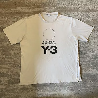 Buy Y-3 Yohji Yamamoto Adidas Stacked Embroided Double Layer T-shirt Ivory Large • 44.99£
