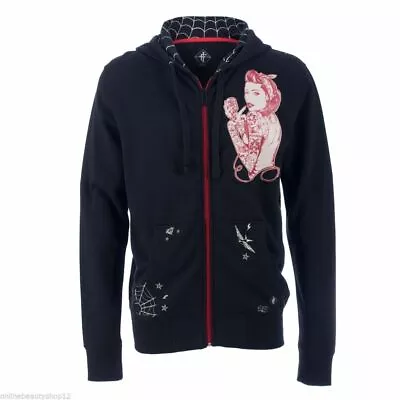 Buy Mens Iron Fist Mic Checker Zip Hoody Hoodie Sweatshirt Jacket - Black • 29.99£