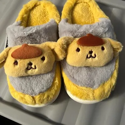 Buy Cute Slippers Sanrio Pompom Purin Plushy Cotton Fuzzy Warm Home Shoes • 20£