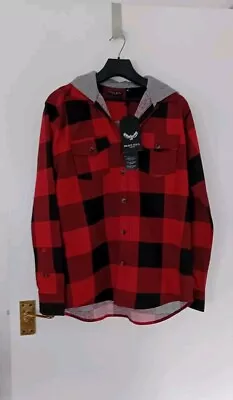 Buy Mens Check Lumberjack Cotton Hoodie Casual Work Shirt Top Brave Soul Size Med • 12£