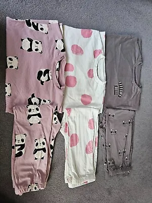 Buy 3 Pack Panda / Cat Pjs Pyjamas. Next Girls Age 5-6. Worn Twice. • 19.95£