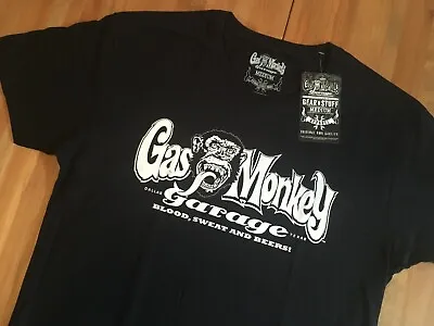 Buy Gas Monkey Garage Mens Navy Blue 100% Cotton T-Shirt GMG OG Logo New With Tags • 14.99£