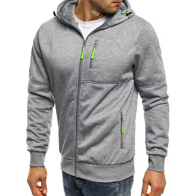 Buy New Mens Winter Work Zip Up Jumper Hoodie Warm Hooded Jacket Coat Sweatshirt UK • 11.89£